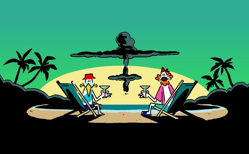 Immagine di Apocalypse Mojito in cui ii due personaggi sono su una spiaggia a bere un Mojito